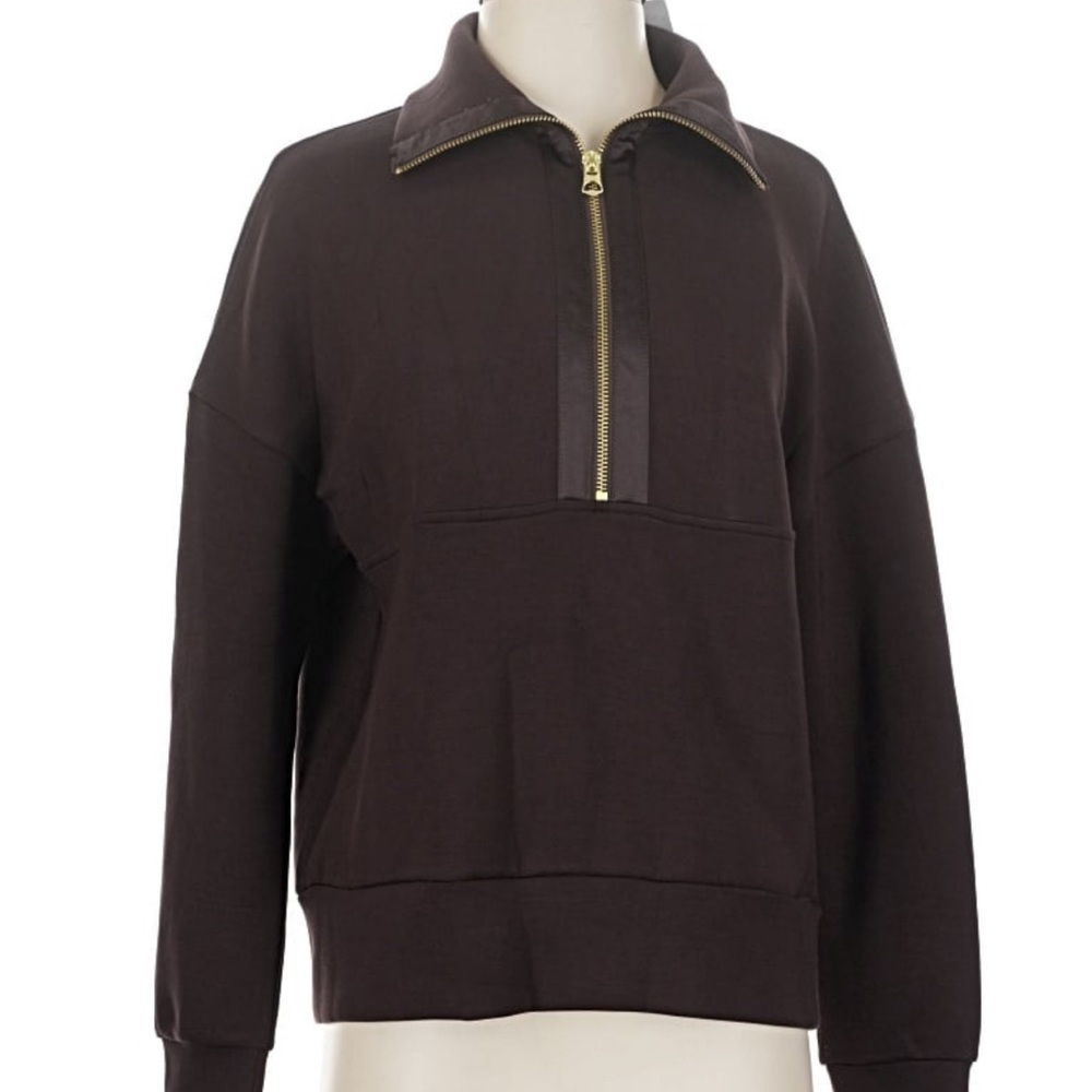 🤎NEW VARLEY keller half zip pullover in coffee bean XXS🤎 - Picture 2 of 4